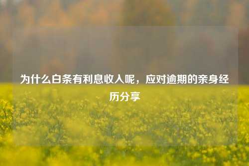 为什么白条有利息收入呢，应对逾期的亲身经历分享