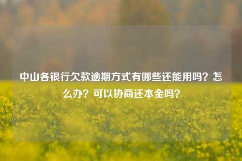 中山各银行欠款逾期方式有哪些还能用吗？怎么办？可以协商还本金吗？