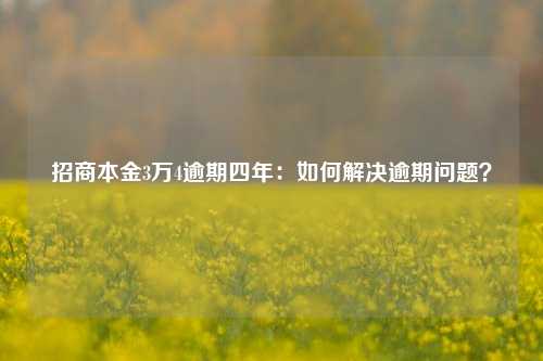 招商本金3万4逾期四年：如何解决逾期问题？