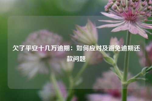 欠了平安十几万逾期：如何应对及避免逾期还款问题