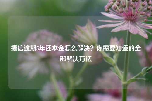 捷信逾期5年还本金怎么解决？你需要知道的全部解决方法