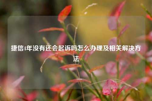 捷信4年没有还会起诉吗怎么办理及相关解决方法