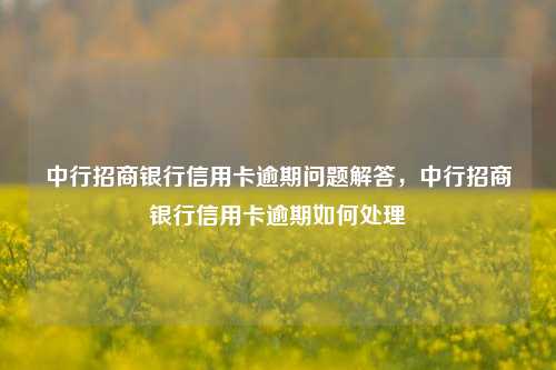 中行招商银行信用卡逾期问题解答，中行招商银行信用卡逾期如何处理