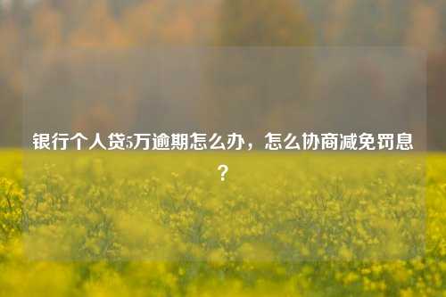 银行个人贷5万逾期怎么办，怎么协商减免罚息？