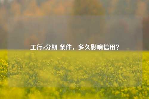 工行e分期 条件，多久影响信用？