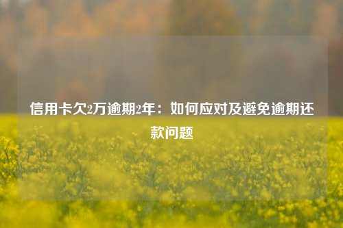 信用卡欠2万逾期2年：如何应对及避免逾期还款问题