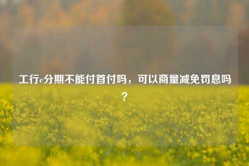 工行e分期不能付首付吗，可以商量减免罚息吗？