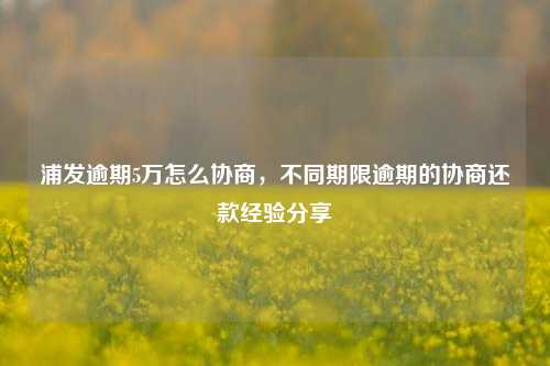 浦发逾期5万怎么协商，不同期限逾期的协商还款经验分享