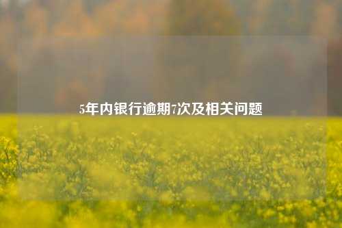 5年内银行逾期7次及相关问题