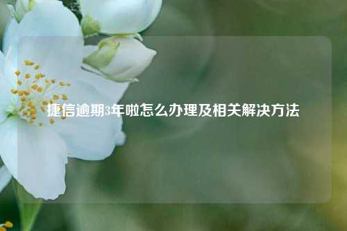 捷信逾期3年啦怎么办理及相关解决方法