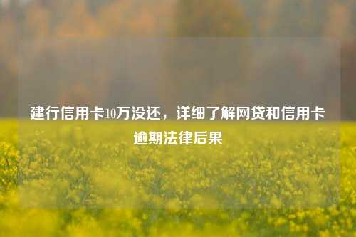 建行信用卡10万没还，详细了解网贷和信用卡逾期法律后果