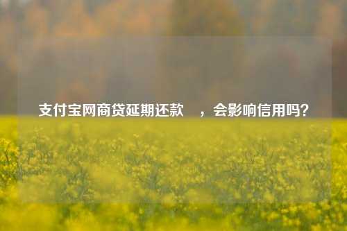 支付宝网商贷延期还款劵，会影响信用吗？