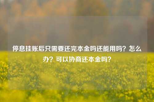 停息挂账后只需要还完本金吗还能用吗？怎么办？可以协商还本金吗？