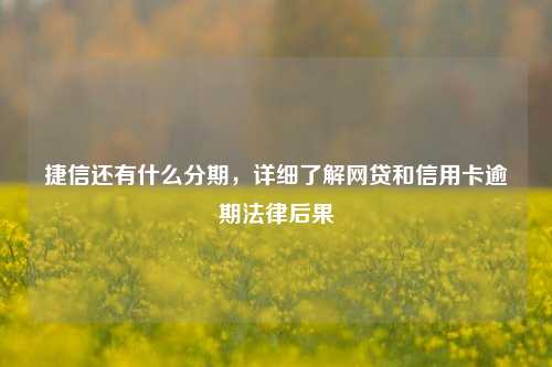 捷信还有什么分期，详细了解网贷和信用卡逾期法律后果