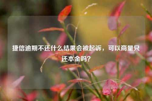 捷信逾期不还什么结果会被起诉，可以商量只还本金吗？