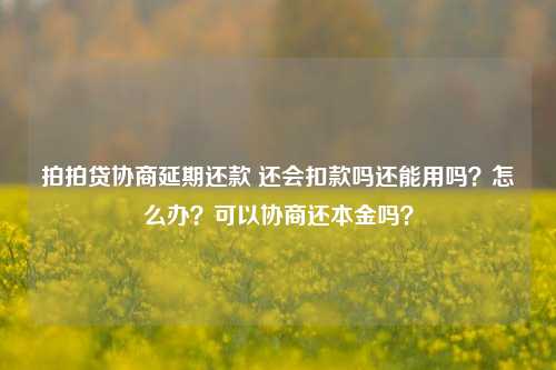 拍拍贷协商延期还款 还会扣款吗还能用吗？怎么办？可以协商还本金吗？