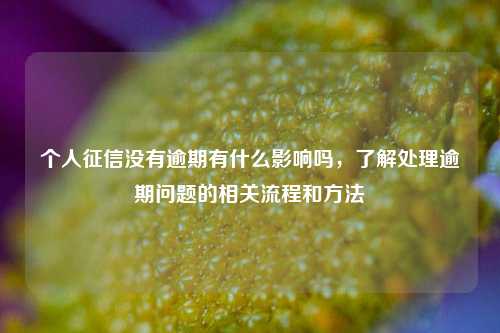 个人征信没有逾期有什么影响吗，了解处理逾期问题的相关流程和方法