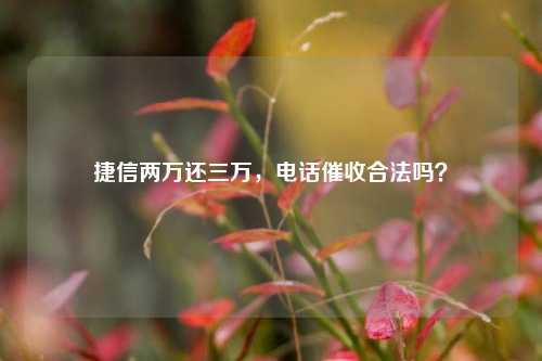 捷信两万还三万，电话催收合法吗？