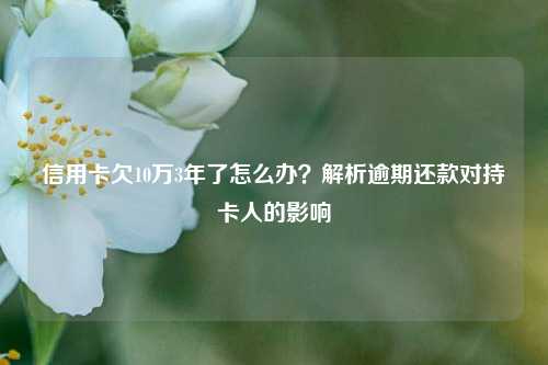 信用卡欠10万3年了怎么办？解析逾期还款对持卡人的影响