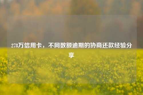 278万信用卡，不同数额逾期的协商还款经验分享