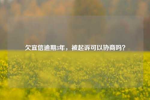 欠宜信逾期3年，被起诉可以协商吗？