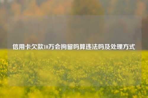 信用卡欠款10万会拘留吗算违法吗及处理方式