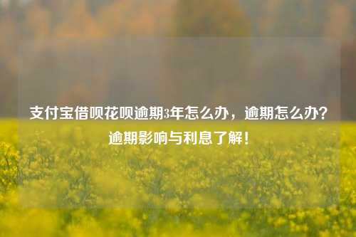 支付宝借呗花呗逾期3年怎么办，逾期怎么办？逾期影响与利息了解！