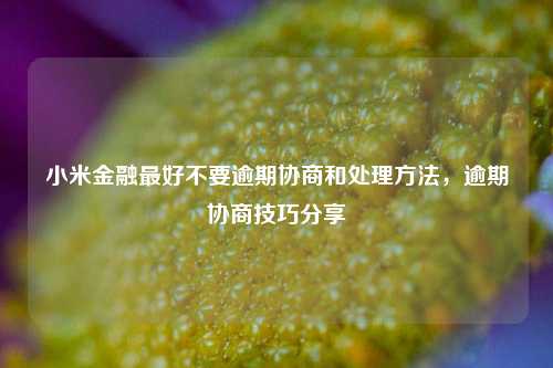 小米金融最好不要逾期协商和处理方法，逾期协商技巧分享