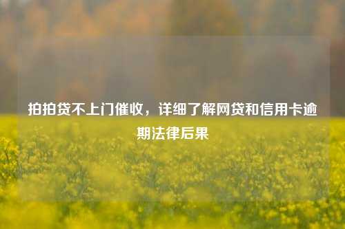 拍拍贷不上门催收，详细了解网贷和信用卡逾期法律后果