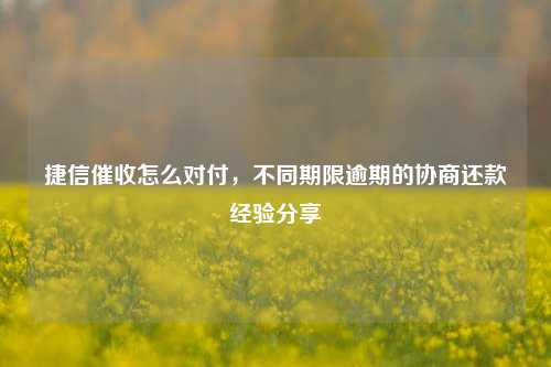 捷信催收怎么对付，不同期限逾期的协商还款经验分享