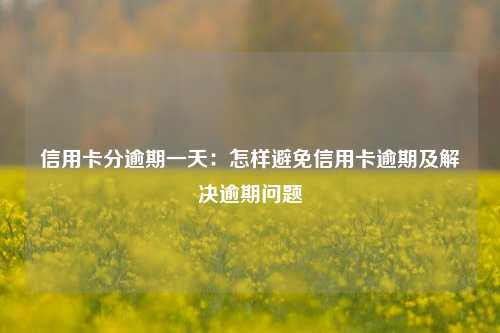 信用卡分逾期一天：怎样避免信用卡逾期及解决逾期问题