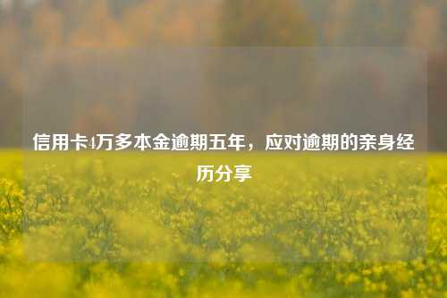 信用卡4万多本金逾期五年，应对逾期的亲身经历分享