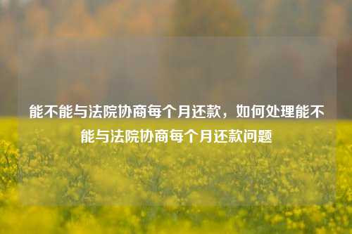 能不能与法院协商每个月还款，如何处理能不能与法院协商每个月还款问题