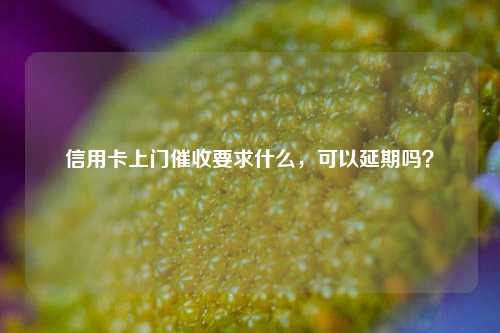 信用卡上门催收要求什么，可以延期吗？