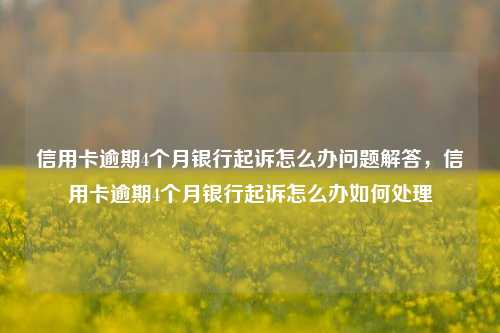 信用卡逾期4个月银行起诉怎么办问题解答，信用卡逾期4个月银行起诉怎么办如何处理