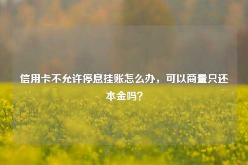 信用卡不允许停息挂账怎么办，可以商量只还本金吗？