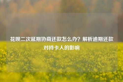 花呗二次延期协商还款怎么办？解析逾期还款对持卡人的影响