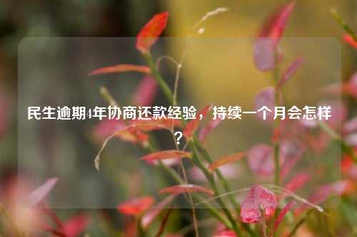 民生逾期4年协商还款经验，持续一个月会怎样？