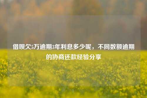 借呗欠5万逾期3年利息多少呢，不同数额逾期的协商还款经验分享