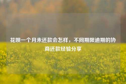 花呗一个月未还款会怎样，不同期限逾期的协商还款经验分享