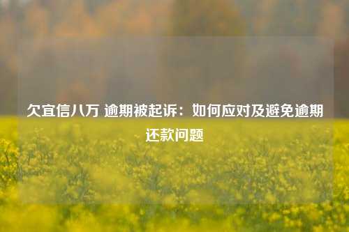 欠宜信八万 逾期被起诉：如何应对及避免逾期还款问题