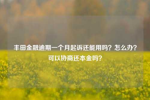 丰田金融逾期一个月起诉还能用吗？怎么办？可以协商还本金吗？