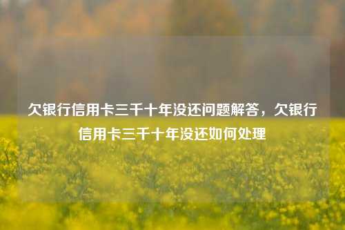 欠银行信用卡三千十年没还问题解答，欠银行信用卡三千十年没还如何处理