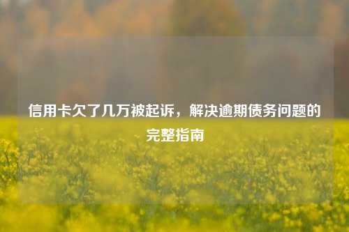 信用卡欠了几万被起诉，解决逾期债务问题的完整指南