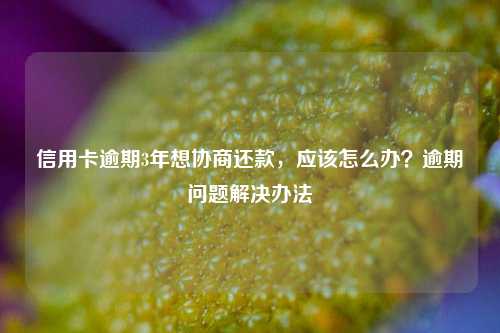 信用卡逾期3年想协商还款，应该怎么办？逾期问题解决办法