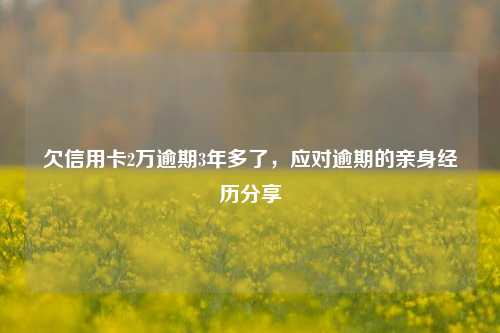 欠信用卡2万逾期3年多了，应对逾期的亲身经历分享