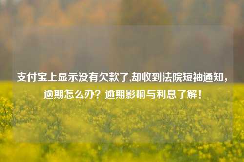 支付宝上显示没有欠款了,却收到法院短袖通知，逾期怎么办？逾期影响与利息了解！