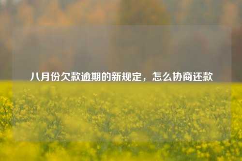 八月份欠款逾期的新规定，怎么协商还款