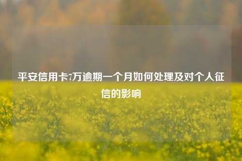 平安信用卡7万逾期一个月如何处理及对个人征信的影响