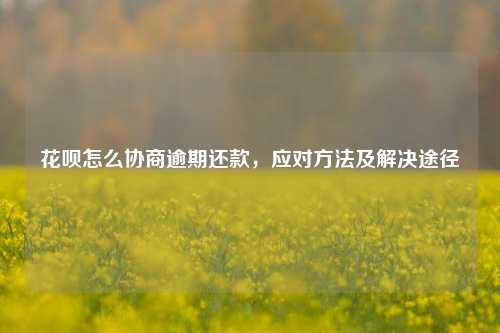 花呗怎么协商逾期还款，应对方法及解决途径